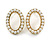 O Shape Faux Pearl Stud Earrings in Gold Tone - 25mm Tall