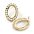O Shape Faux Pearl Stud Earrings in Gold Tone - 25mm Tall - view 2