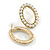 O Shape Faux Pearl Stud Earrings in Gold Tone - 25mm Tall - view 5