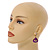 Purple Enamel Crystal Teardrop Clip On Earrings in Gold Tone - 40mm L - view 3