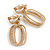 O-Shape Crystal Pearl Bead Drop Clip On Earrings in Gold Tone - 35mm L - view 3
