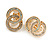 Clear/AB Crystal Infinity Clip On Earrings in Gold Tone Metal - 25mm Tall - view 2