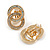 Clear/AB Crystal Infinity Clip On Earrings in Gold Tone Metal - 25mm Tall - view 4