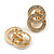 Clear/AB Crystal Infinity Clip On Earrings in Gold Tone Metal - 25mm Tall - view 5