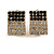 Black/Clear Crystal Square Clip On Earrings in Gold Tone - 17mm Tall - view 2