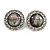 Round Clear Crystal Cat's Eye Stone Clip On Earrings in Silver Tone - 23mm Diameter - view 2