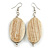 White Washed Wood Oval Drop Earrings - 70mm L - view 2