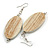 White Washed Wood Oval Drop Earrings - 70mm L - view 4