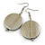 30mm Antique Metallic Painted Wood Coin Drop Earrings - 60mm L - view 6