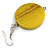 30mm Antique Yellow Painted Wood Coin Drop Earrings - 60mm L - view 4