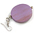 30mm Lilac Purple Washed Wood Coin Drop Earrings - 60mm - view 4