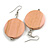 30mm Dusty Pink Painted Wood Coin Drop Earrings - 60mm L - view 5