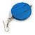 30mm Blue Painted Wood Coin Drop Earrings - 60mm L - view 5