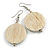 30mm White Washed Wood Coin Drop Earrings - 60mm L - view 2