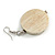 30mm White Washed Wood Coin Drop Earrings - 60mm L - view 4