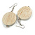 30mm White Washed Wood Coin Drop Earrings - 60mm L - view 5