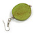 30mm Lime Green Painted Wood Coin Drop Earrings - 60mm L - view 5