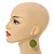 30mm Lime Green Painted Wood Coin Drop Earrings - 60mm L - view 3