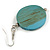 30mm Light Blue Washed Wood Coin Drop Earrings - 60mm L - view 4