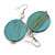 30mm Light Blue Washed Wood Coin Drop Earrings - 60mm L - view 5