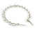Large Twisted Hoop Earrings with Faux Pearl Bead Element in Silver Tone/ 50mm Diameter - view 4