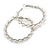 Medium Twisted Hoop Earrings with Faux Pearl Bead Element in Silver Tone/ 40mm Diameter - view 2