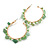 40mm/ Green Stone Hoop Earrings in Gold Tone/ Medium - view 4