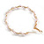 60mm D/ Large Twisted Hoop Earrings with Faux Pearl Bead Element in Gold Tone - view 4