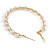 Large Twisted Hoop Earrings with Faux Pearl Bead Element in Gold Tone/ 50mm Diameter - view 6