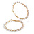 Large Twisted Hoop Earrings with Faux Pearl Bead Element in Gold Tone/ 50mm Diameter - view 4