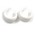 White Acrylic Half Hoop Earrings - 40mm D - view 8