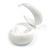 White Acrylic Half Hoop Earrings - 40mm D - view 2