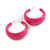 Pink Acrylic Half Hoop Earrings - 40mm D - view 7