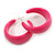 Pink Acrylic Half Hoop Earrings - 40mm D - view 4