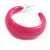 Pink Acrylic Half Hoop Earrings - 40mm D - view 5