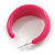 Pink Acrylic Half Hoop Earrings - 40mm D - view 6