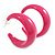 Pink Acrylic Half Hoop Earrings - 40mm D - view 2