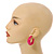 Pink Acrylic Half Hoop Earrings - 40mm D - view 3