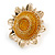 Gold Tone Sunflower Stud Earrings - 25mm Diameter - view 6