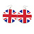 Large UK British Flag/ Union Jack Acrylic Round Drop Earrings - 60mm Diameter - view 3