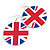 Large UK British Flag/ Union Jack Acrylic Round Drop Earrings - 60mm Diameter