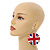 Large UK British Flag/ Union Jack Acrylic Round Drop Earrings - 60mm Diameter - view 2