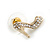 3 Pair Set of Shoe/Hook/Round Crystal Stud Earrings in Gold Tone - view 5
