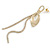 Crystal Chains and Leaf Dangle Long Earrings in Gold Tone - 10.5cm Long - view 4