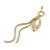 Crystal Chains and Leaf Dangle Long Earrings in Gold Tone - 10.5cm Long - view 5