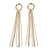 Statement Crystal and Beaded Chain Tassel Long Earrings in Gold Tone - 10cm Long - view 4