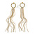 Statement Crystal and Beaded Chain Tassel Long Earrings in Gold Tone - 10cm Long