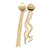 Multi Chain Fringe Long Earrings in Gold Tone - 10cm L - view 2