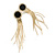 Gold Tone Fringe Dangle Earrings with Crystal Black Disk - 75mm L - view 4