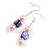 Pale Pink/Purple Glass and Shell Bead Drop Earrings with Silver Tone Closure - 6cm Long - view 4